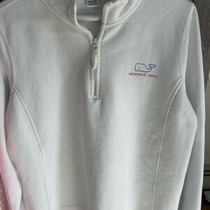 Vineyard Vines White Quarter-Zip Pullover